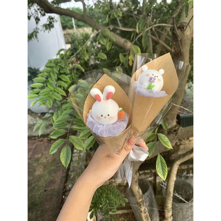 Hoa đất sét thỏ con, bó hoa đất sét