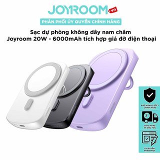 Sạc dự phòng không dây Joyroom 20W Magnetic Wireless Power Bank tích hợp giá đỡ điện thoại W030 nhỏ gọn di động