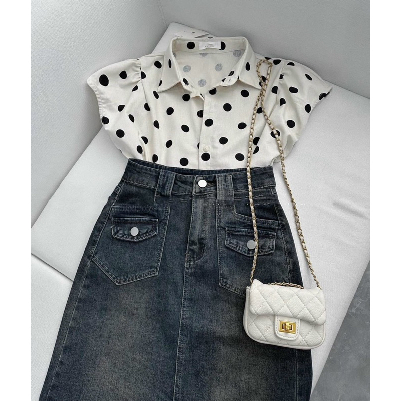 CHÂN VÁY dáng dài màu bụi ulzzang