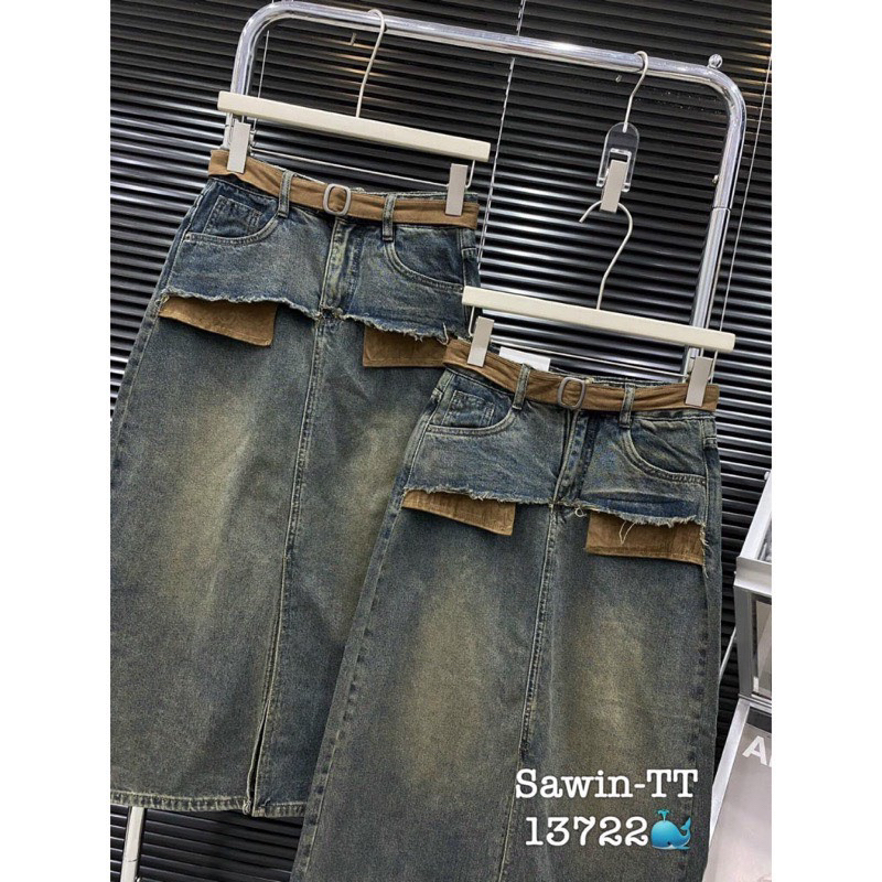 CHÂN VÁY JEAN DÁNG DÀI TÚI PHỐI 40_55kg