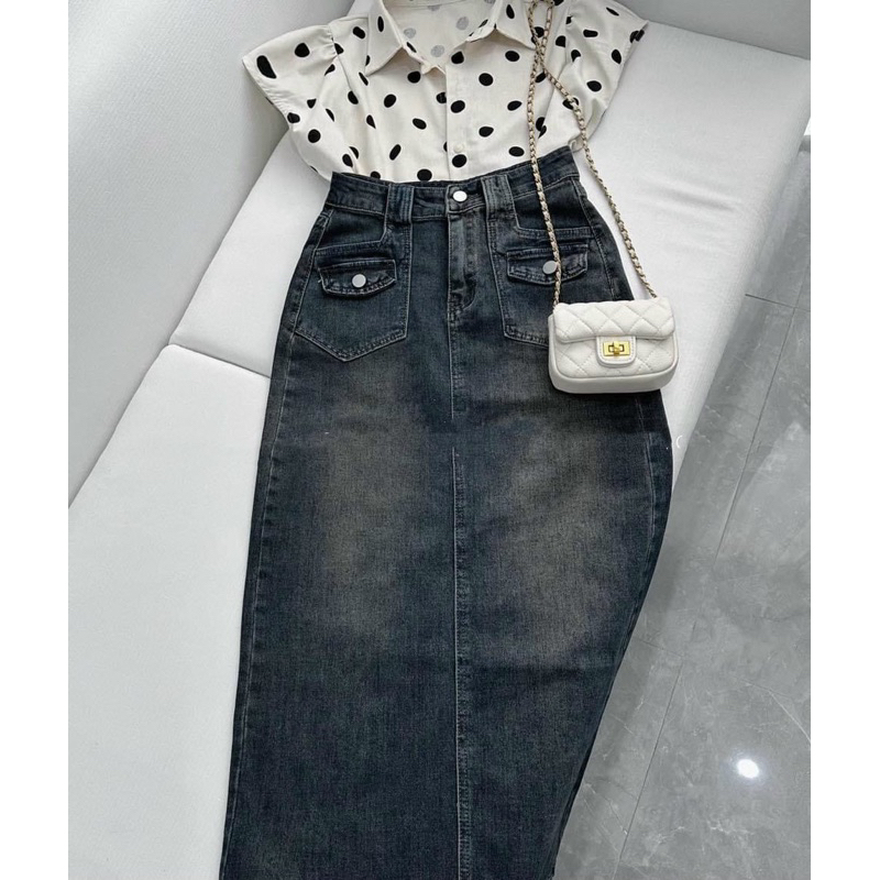 CHÂN VÁY dáng dài màu bụi ulzzang