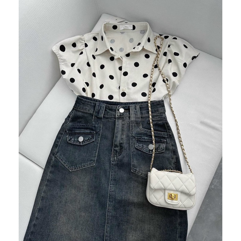 CHÂN VÁY dáng dài màu bụi ulzzang