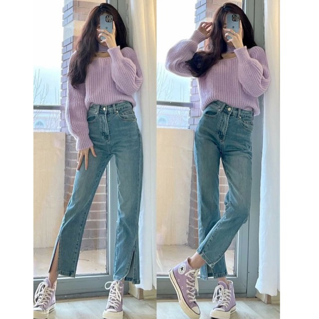 Quần jean nữ đơn giản chất mềm