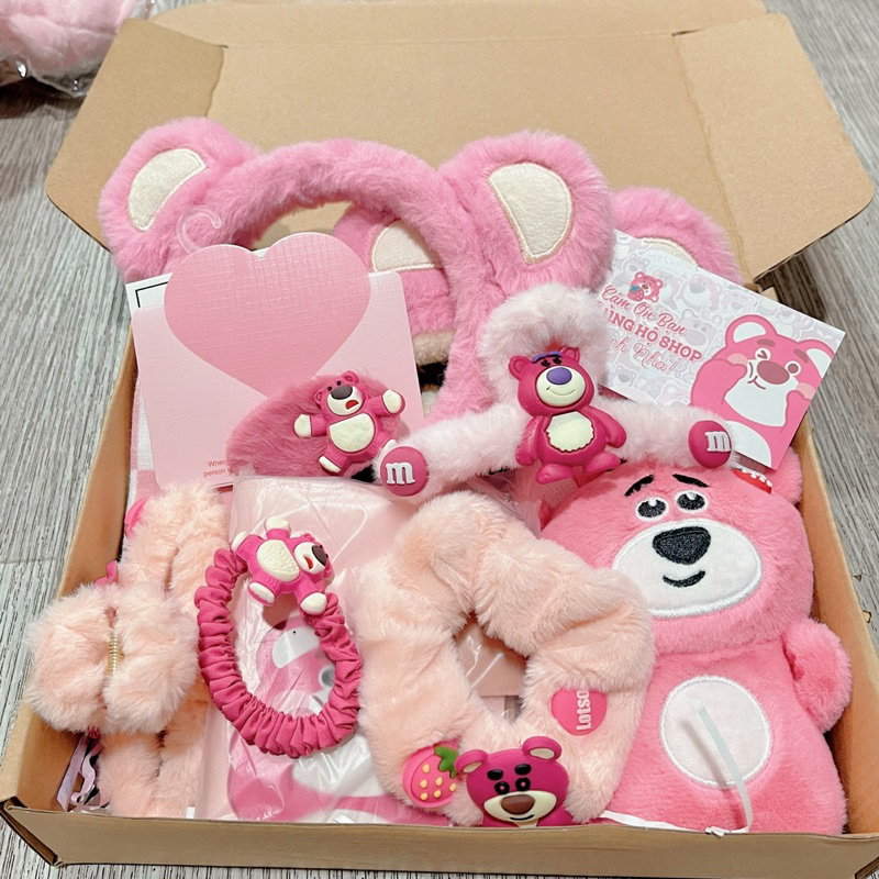 Combo quà tặng gấu dâu lotso nhiều mẫu đáng yêu , sét quà tặng bạn nữ nhân ngày sinh nhật/ dịp lễ chúc mừng.