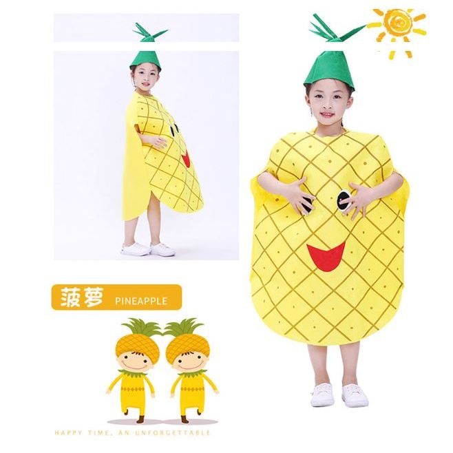 🍄 Trang Phục Hóa Trang Halloween Hình Trái Cây, Rau Củ Cho Bé: Quần Áo Quả Chuối, Dâu Tây, Cây Nấm, Quả Ớt Đỏ