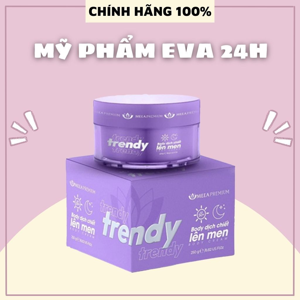 Kem body trendy tím MEEA nâng tone da, kem body trắng da toàn thân + Tặng Nước hoa