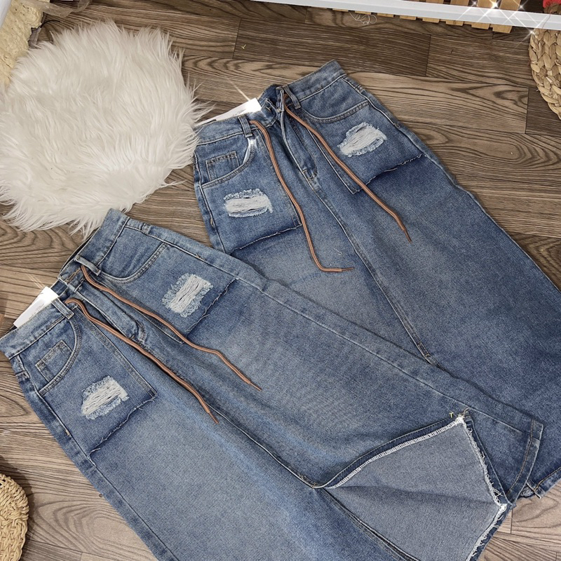 CHÂN VÁY JEANS DÁNG DÀI SIZE 40_55kg