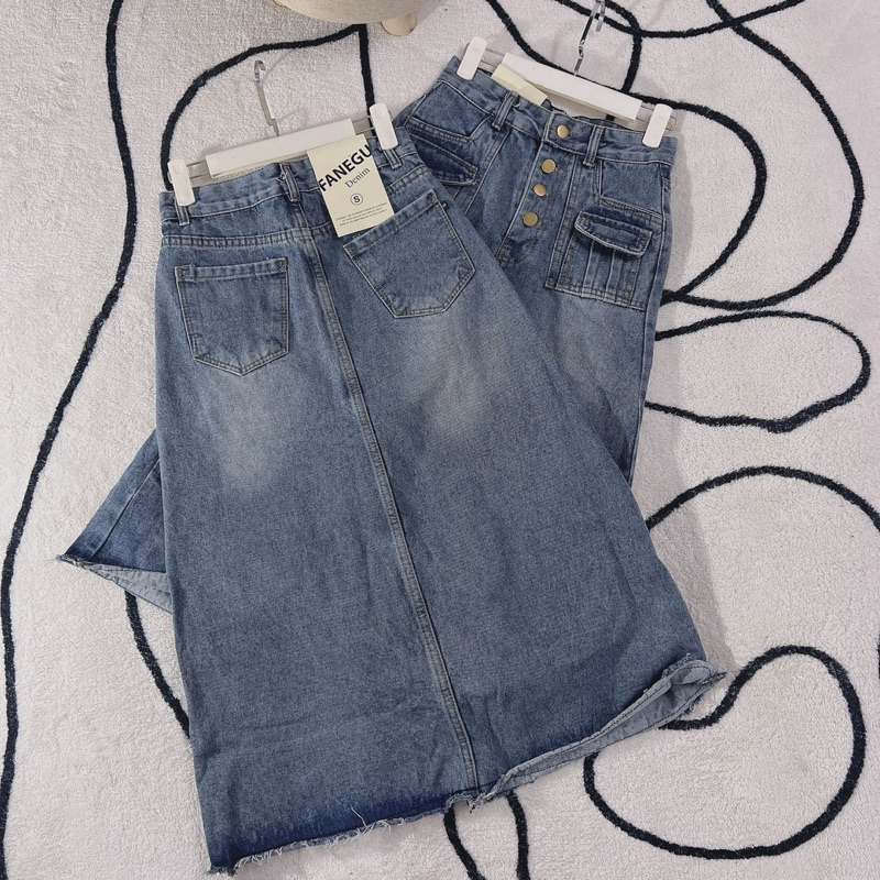 CHÂN VÁY JEANS DÁNG DÀI SIZE 40_55kg