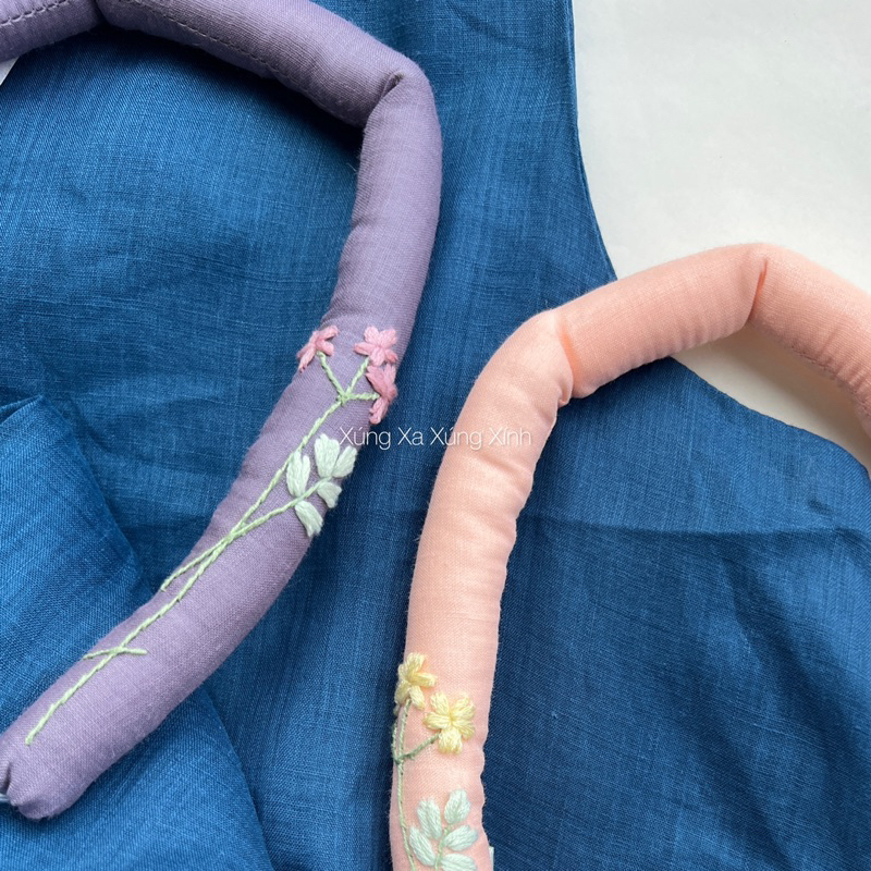 | 0303 studio | Đầm 2 dây đính dây eo- linen tơ 2 lớp - dòng Lam Khuê