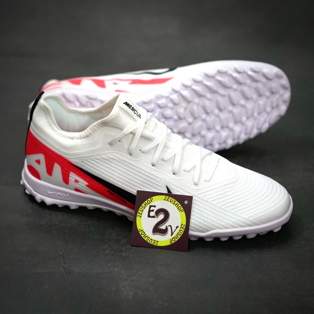 Giày đá bóng nam Air Zoom Mer Vapor 15 Pro Trắng Cam, giày đá banh cỏ nhân tạo - 2EVSHOP