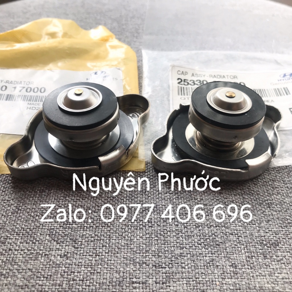 Nắp két nước xịn chính hãng  HYUNDAI/KIA GETZ, MORNING, PRIDE, SANTAFE, CARENS, I10... Mã PT 2533017000