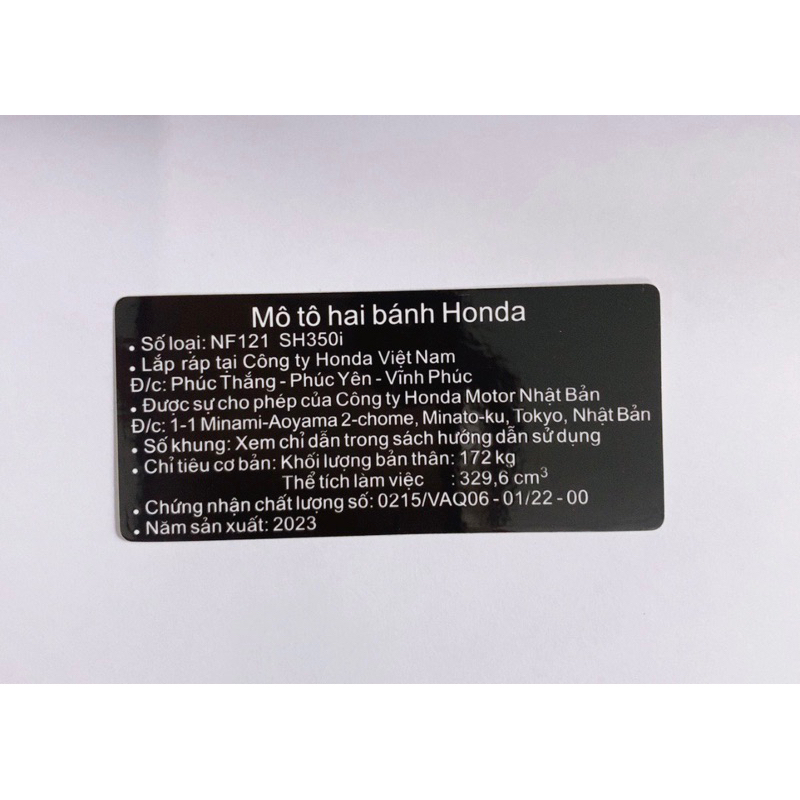 Tem năm sản xuất 2023 . Tem zin chuẩn hãng honda