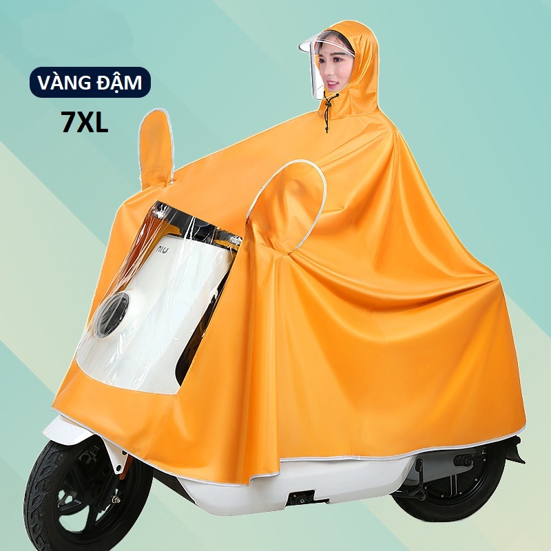 Áo mưa trùm cánh dơi áo mưa đi xe máy dáng choàng toàn thân chống mưa bão có kính che mưa vải dù cao cấp