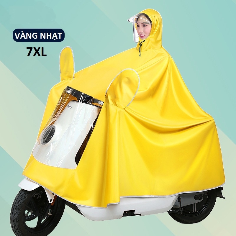 Áo mưa trùm cánh dơi áo mưa đi xe máy dáng choàng toàn thân chống mưa bão có kính che mưa vải dù cao cấp