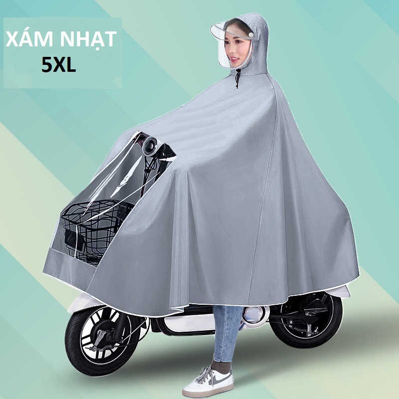 Áo mưa trùm cánh dơi áo mưa đi xe máy dáng choàng toàn thân chống mưa bão có kính che mưa vải dù cao cấp