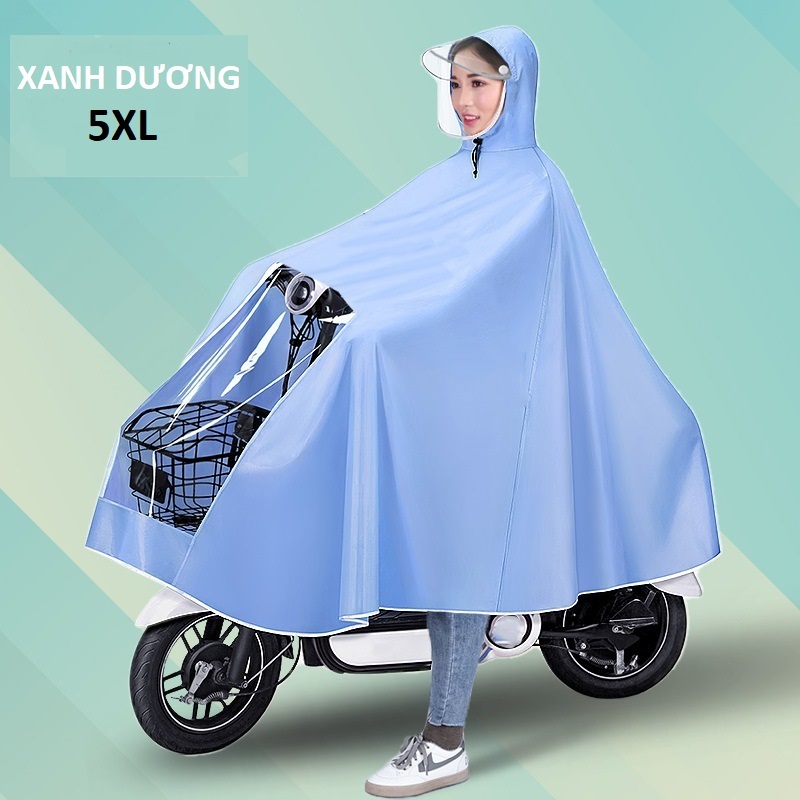 Áo mưa trùm cánh dơi áo mưa đi xe máy dáng choàng toàn thân chống mưa bão có kính che mưa vải dù cao cấp
