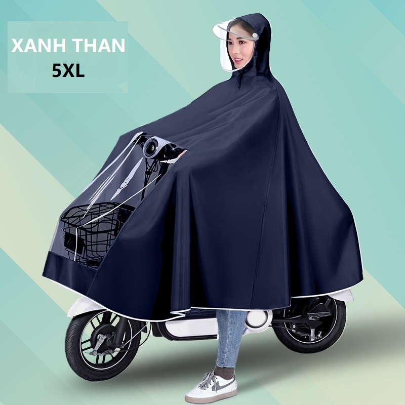 Áo mưa trùm cánh dơi áo mưa đi xe máy dáng choàng toàn thân chống mưa bão có kính che mưa vải dù cao cấp