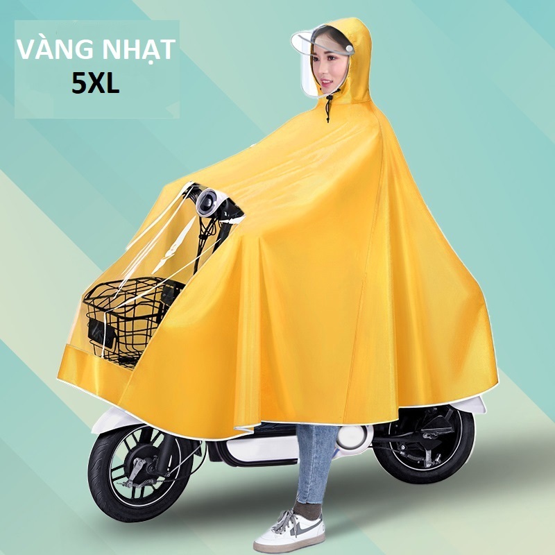 Áo mưa trùm cánh dơi áo mưa đi xe máy dáng choàng toàn thân chống mưa bão có kính che mưa vải dù cao cấp