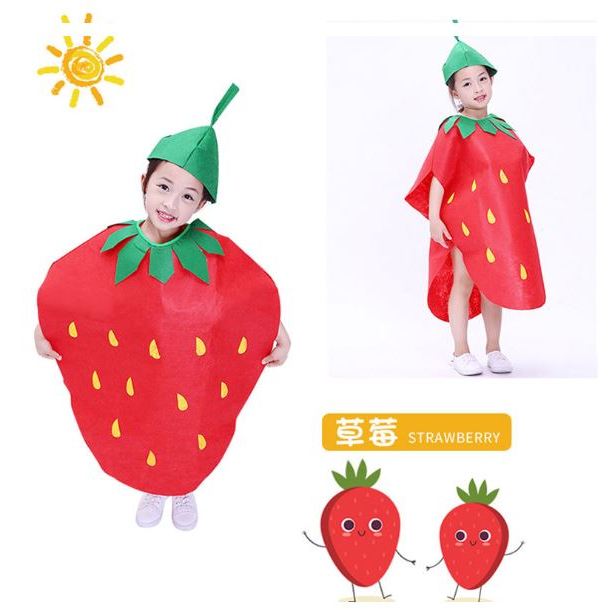 🍄 Trang Phục Hóa Trang Halloween Hình Trái Cây, Rau Củ Cho Bé: Quần Áo Quả Chuối, Dâu Tây, Cây Nấm, Quả Ớt Đỏ