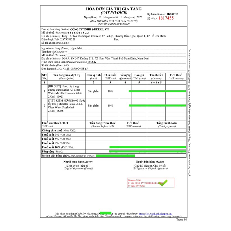 Nước tẩy trang sạch thoáng Senka A.L.L.Clear Water Fresh 230ml