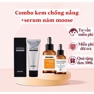 Combo kem chống nắng moosepro+ DAILY UV  Defense sun cream +serum nám moosepro+ tranexamic acid ampoule 50ml _moose