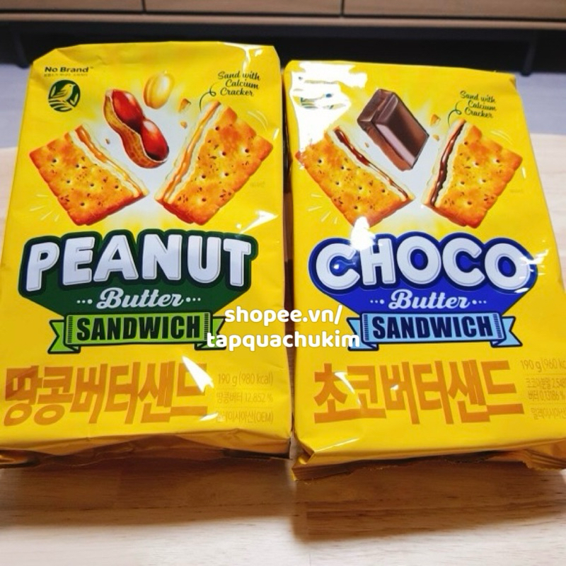 Bánh quy crackers nhân kem phô mai BUTTER SANDWICH bịch 190G NO BRAND Hàn Quốc - TQCK