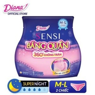 Băng vệ sinh ban đêm dạng quần Diana Sensi 2 miếng/gói