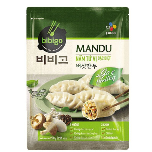 Bánh xếp mandu Bibigo Cj Hàn quốc 175g/350g ( hải sản/thịt/thịt và bắp)