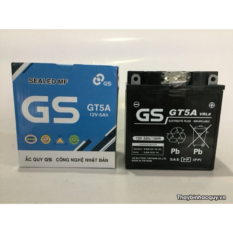 Bình Ắc Quy Khô GS GT5A Dream, Wave Alpha, Sirius Đời Đầu