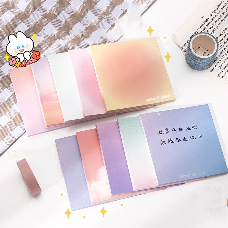 Giấy Note Vuông 50 tờ màu Loang cơ bản cực đẹp, Ghi Chú dành cho Học Sinh, Văn Phòng, Sinh viên