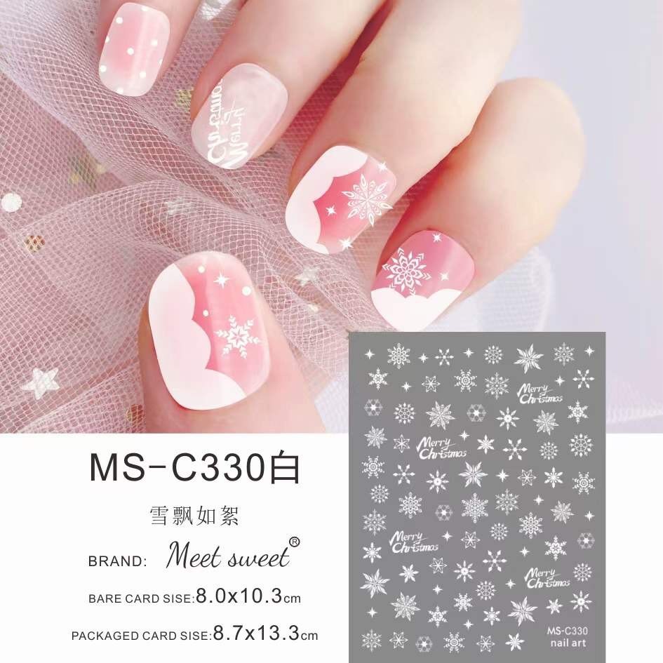 Sticker & Decal dán móng tay bông tuyết nail
