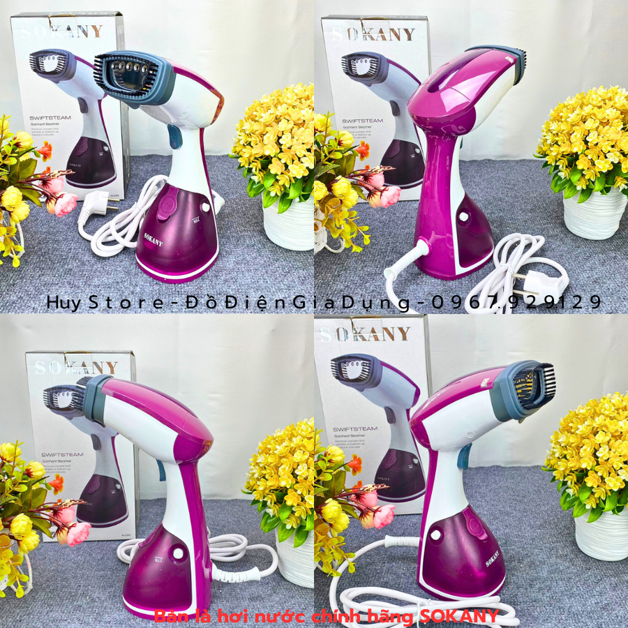 Bàn là hơi nước cầm tay SOKANY 1200W Chính Hãng , Bàn là hơi nước cầm tay SOKANY ủi các loại vải mini Hiện đại Huy Store