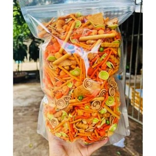 500g SNACK TÁ LẢ BIM BIM MIX NHIỀU VỊ, ĐÙI GÀ SẤY GIÒN TAN ĂN LÀ GHIỀN