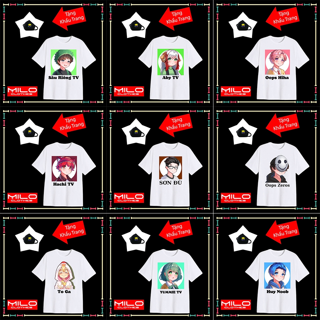 Combo áo thun + khẩu trang, Làng Sinh Tố Team, áo phông rộng thoải mái