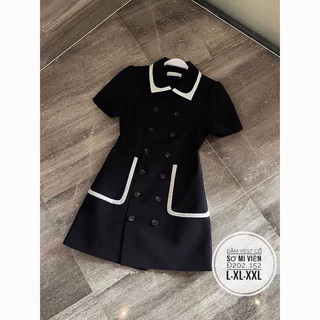 Đầm cổ vest basic viền trắng thanh lịch bigsize_saigon (55-90kg)
