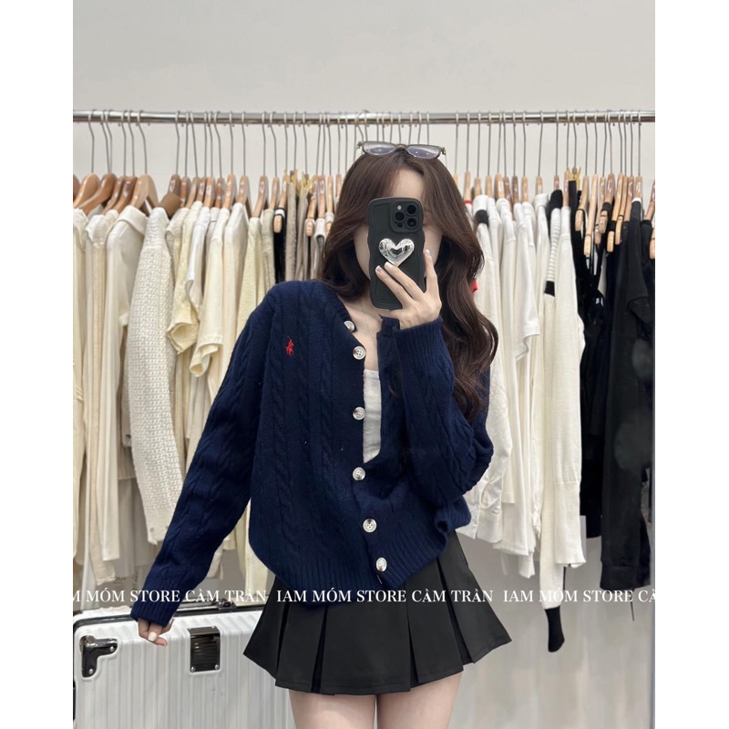 Áo cardigan len thừng dầy dặn thêu ngựa freesize hàng QCCC