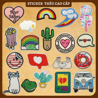 Sticker ủi quần áo CÓ SẴN KEO ỦI,phụ kiện trang trí quần áo,path ủi thêu miếng vá Quần Áo,vá áo phao