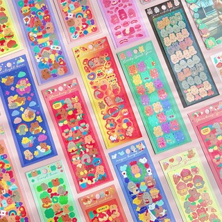 Zanmo tấm hình dán sticker thỏ hoạt hình lấp lánh decor toploader