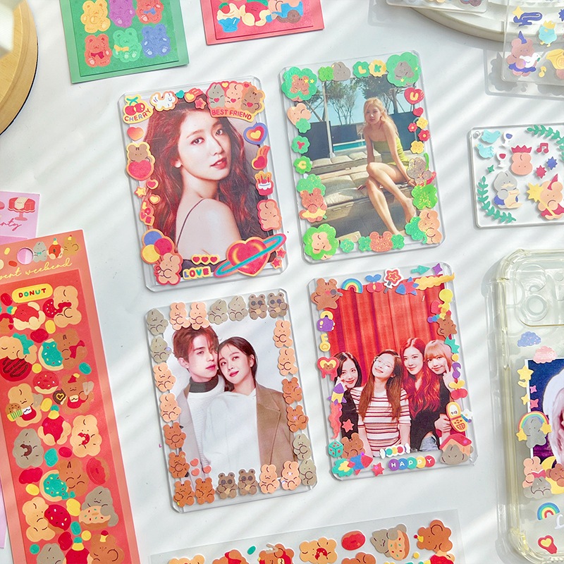 Zanmo tấm hình dán sticker thỏ hoạt hình lấp lánh decor toploader