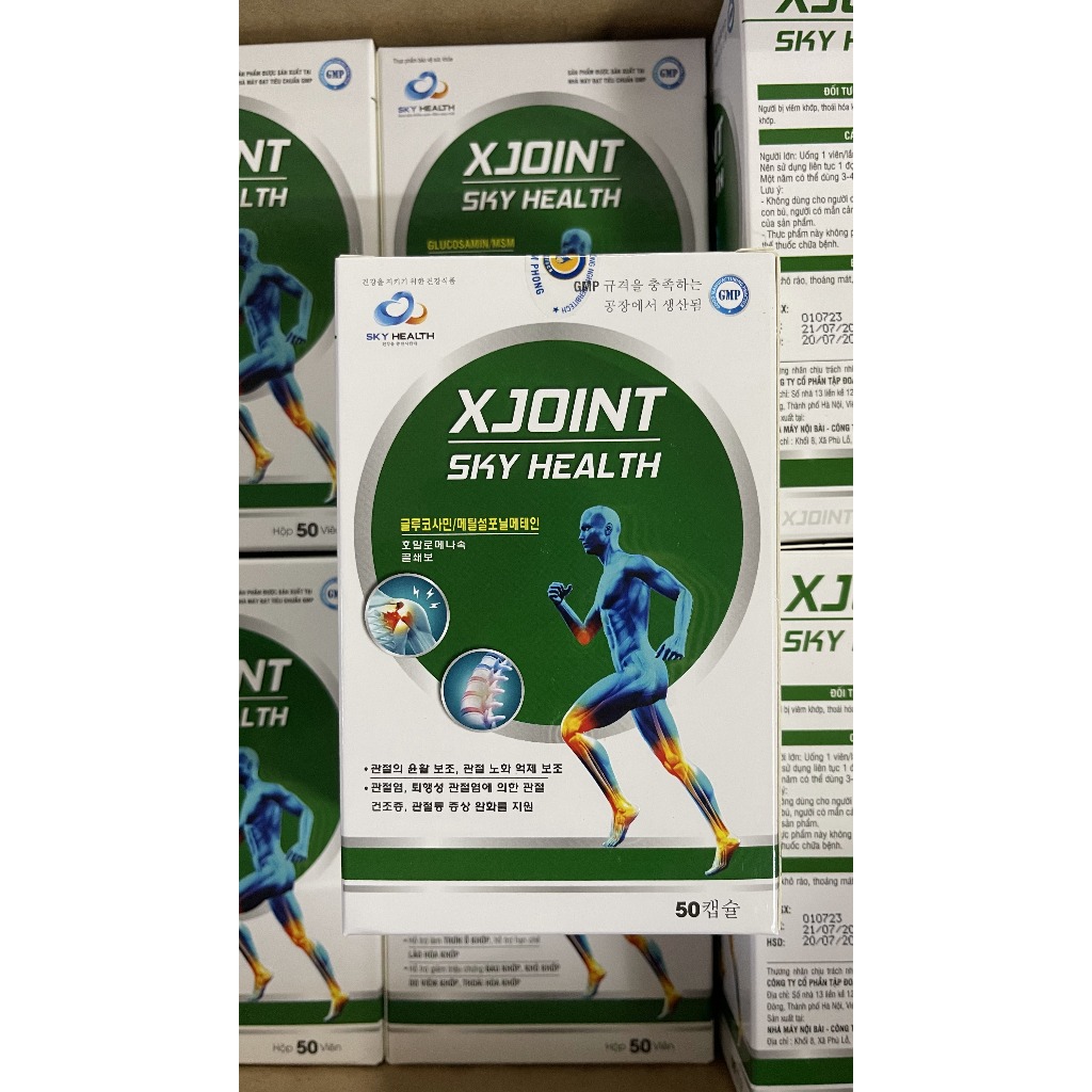 Viên uống xương khớp Xjoint SKY HEALTH Hỗ trợ bôi trơn khớp, viêm khớp, thoái hóa khớp, khô khớp - Lọ 50 viên
