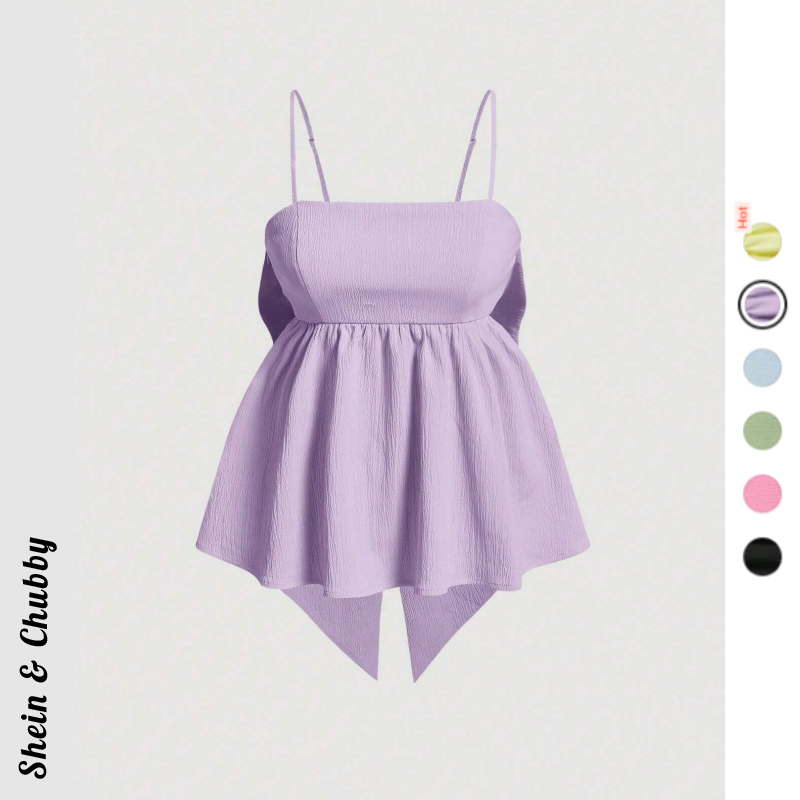 Áo babydoll hai dây thắt nơ sau nhiều màu đáng yêu