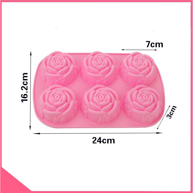 HCM-KHUÔN SILICON 6,15 HOA HỒNG DỄ THƯƠNG LÀM SOCOLA, RAU CÂU, PUDDING DIỆU THƯ SHOP