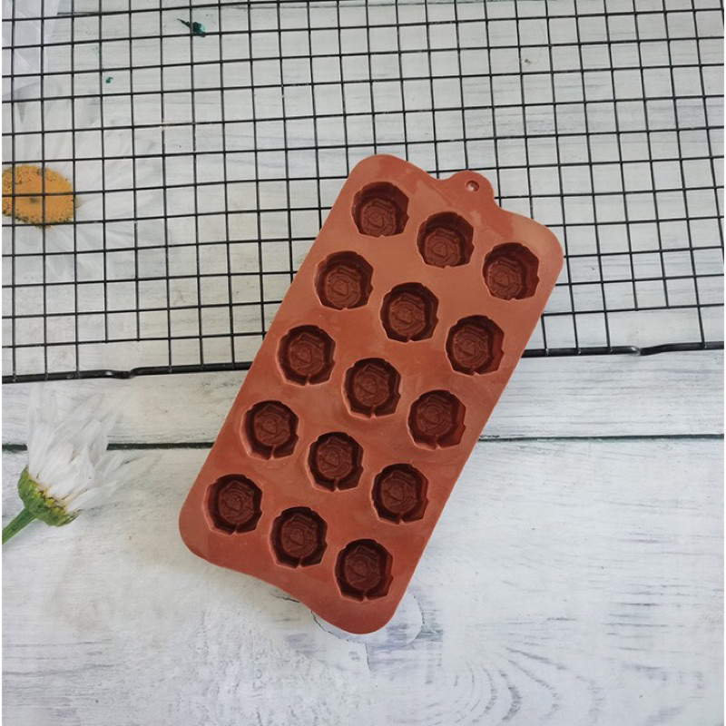 HCM-KHUÔN SILICON 6,15 HOA HỒNG DỄ THƯƠNG LÀM SOCOLA, RAU CÂU, PUDDING DIỆU THƯ SHOP