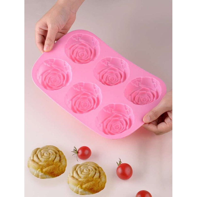 HCM-KHUÔN SILICON 6,15 HOA HỒNG DỄ THƯƠNG LÀM SOCOLA, RAU CÂU, PUDDING DIỆU THƯ SHOP