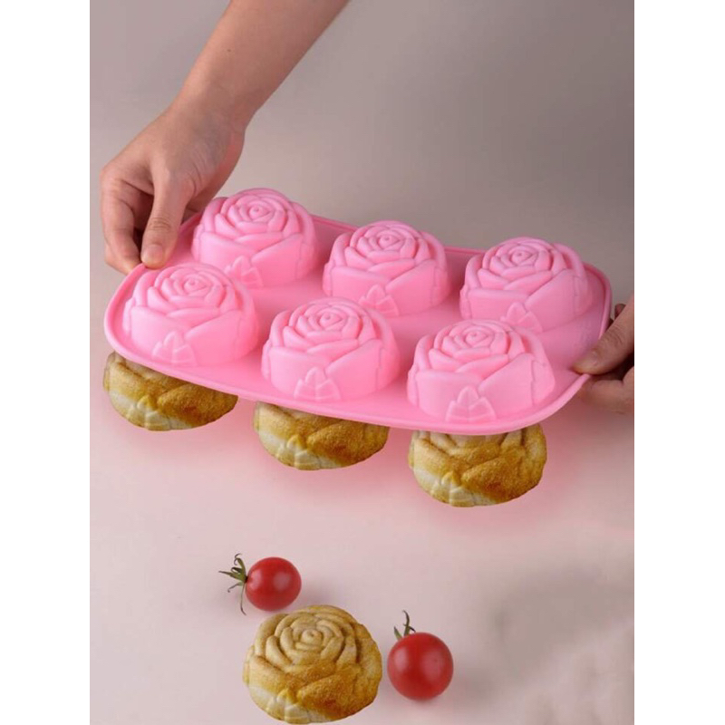 HCM-KHUÔN SILICON 6,15 HOA HỒNG DỄ THƯƠNG LÀM SOCOLA, RAU CÂU, PUDDING DIỆU THƯ SHOP