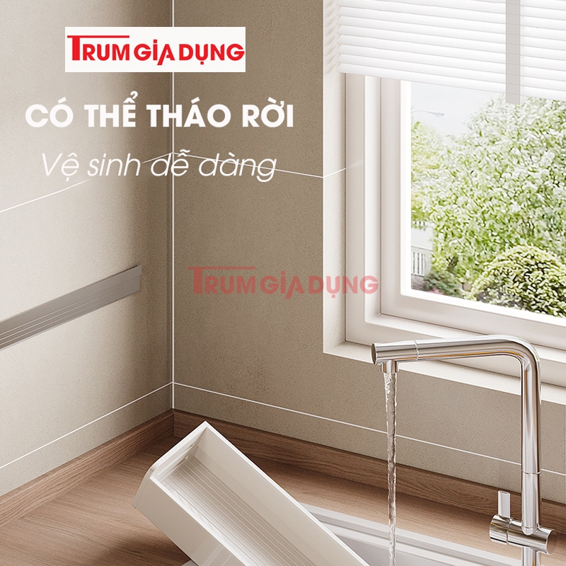 Kệ để đồ nhà bếp màu trắng Trùm Gia Dụng, đựng gia vị bếp, Chất liệu nhôm hàng không cao cấp, bảo hành 10 năm.