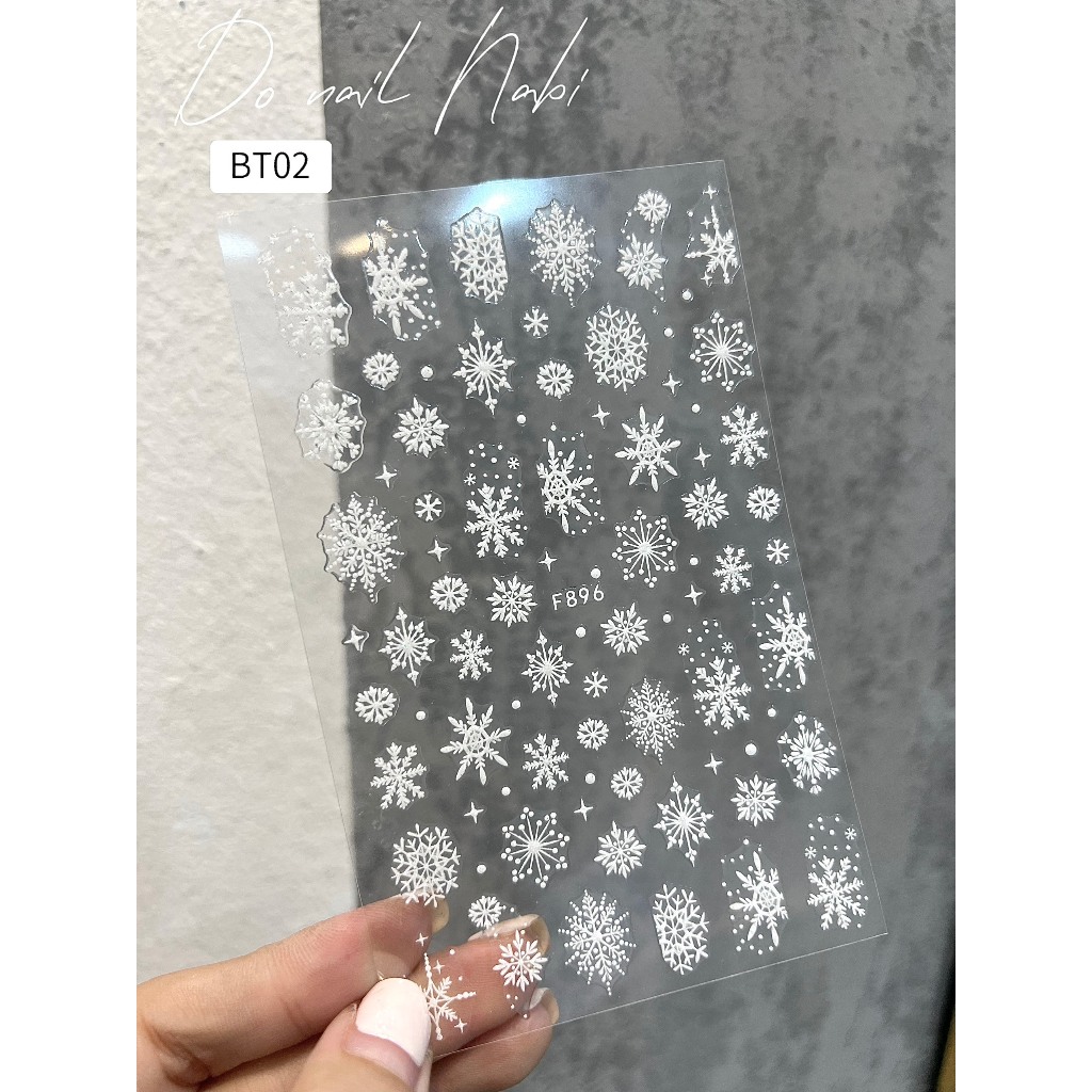 Sticker bông tuyết noel trang trí móng