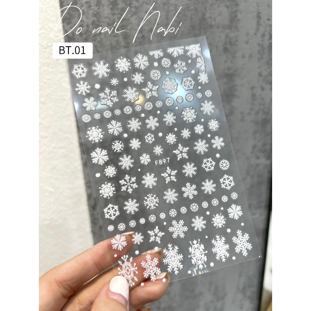 Sticker bông tuyết noel trang trí móng