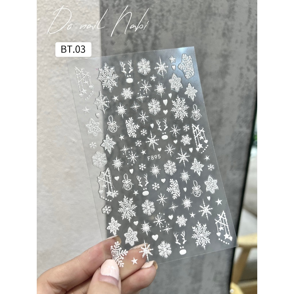 Sticker bông tuyết noel trang trí móng