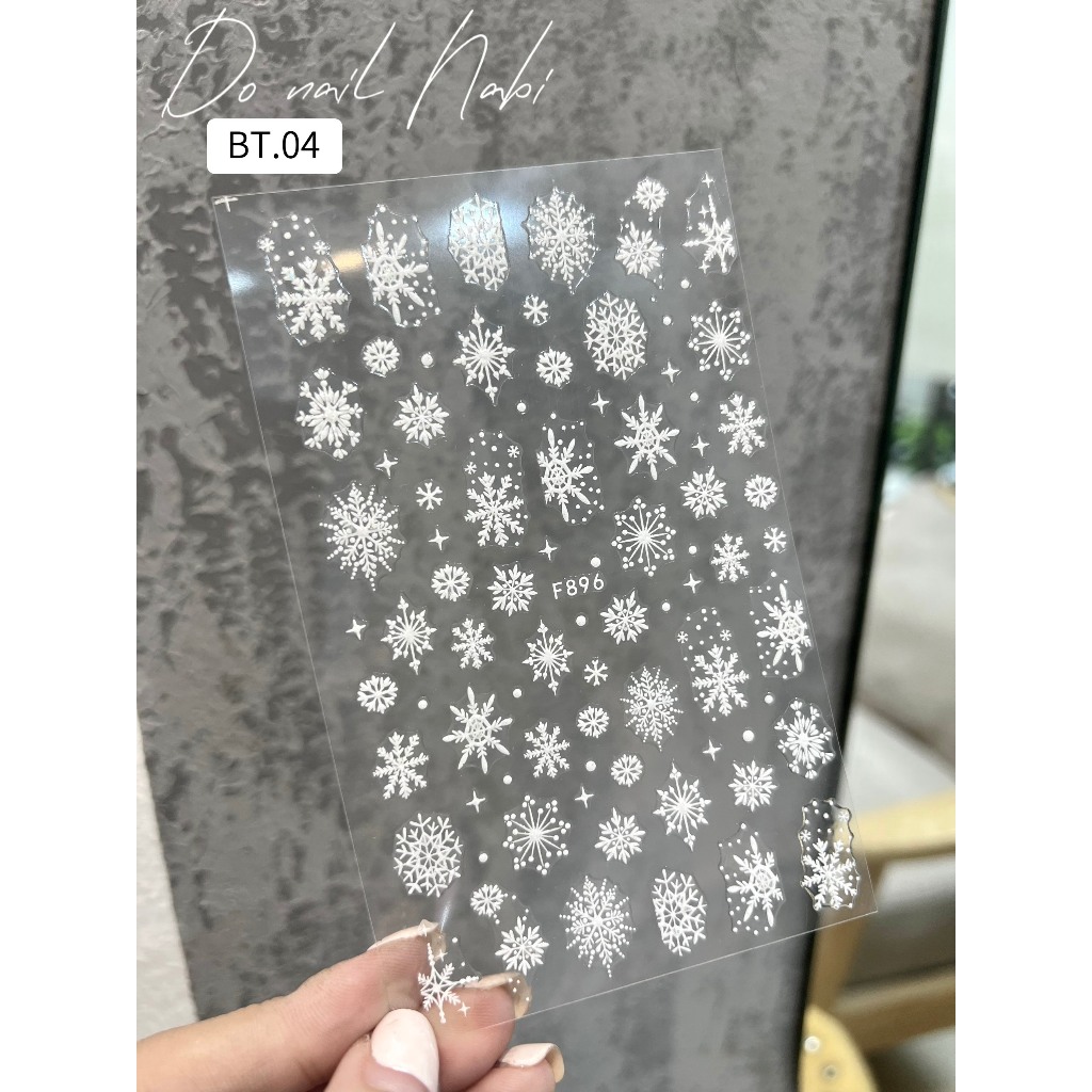 Sticker bông tuyết noel trang trí móng